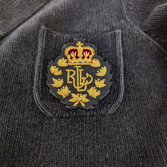 Women's Ralph Lauren black vintage chenille blazer sweater size small - Picture 2 of 10